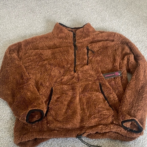 NWT teddy bear fur half zip pullover XXL - Picture 1 of 1